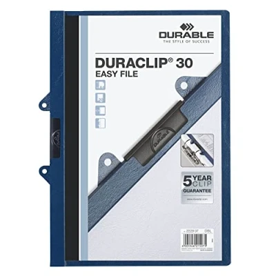 Bild av Durable 222907 Klämmapp DURACLIP EASY FILE, mörkblå, 25 stycken