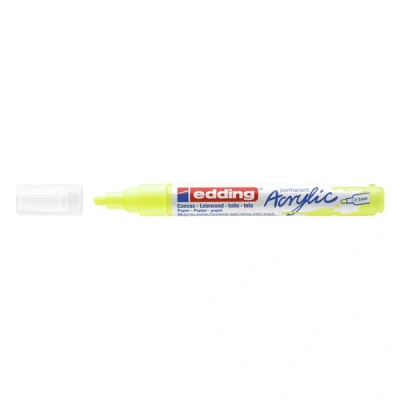 Bild av edding 5100 akrylmarker medium neongul 1 vattenfast akrylfärgmarker rund spets 5 10 mm akrylfärgpennor för teckning på duk, konstpapper och trä akrylmarkers stenar