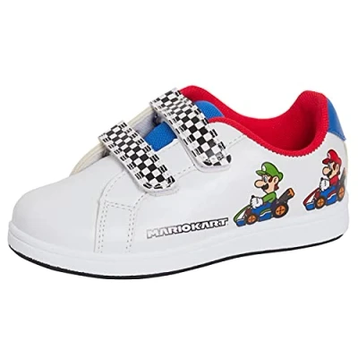 Bild av Super Mario Brothers träningsskor pojkar sportsneakers Kart casual skateskor, Vitt, 32 EU