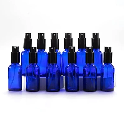 Bild av Yizhao Blå Sprayflaska Glas 30ml, med Liten Fin Dimma spray, Metalllock, Påfyllningsbara för Eterisk Olja, Resa, Rengöring, Parfym, Aromaterapi, Mmakeup 12 Stycken