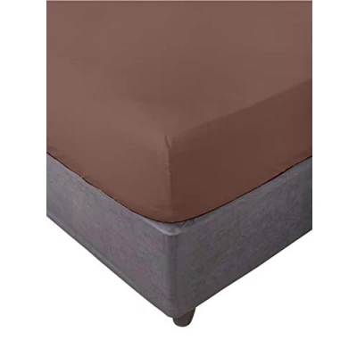 Bild av Lakan, elastisk, mjuk, bekväm, anti pilling. Bomull 50% polyester. Chokladbrunt. 150 x 200 cm