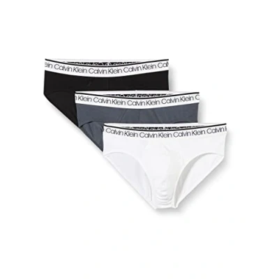 Bild av Calvin Klein Herr Höft trosor Hip Brief 3 pack, Svart/vit/turbulens, S