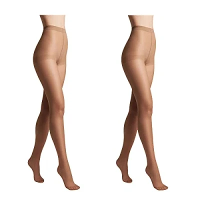 Bild av Conte elegant 2 pack slitstarka halvmatta damstrumpbyxor tunna med markerade trosor släta SOLO 20 färg Naturlig storlek 3