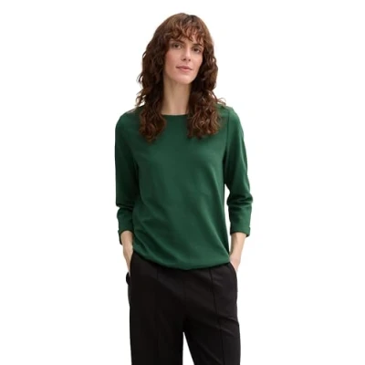 Bild av TOM Tailor Structured Långärmad tröja, Storlek: Large, Explorer green
