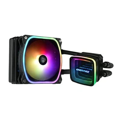 Bild av ENERMAX AQUAFUSION ADV ARGB 120 mm AIO CPU vattenkylning Dual Chamber för Intel LGA1700/AMD AM5 stöd 250W TDP (1x SquA RGB PWM fläkt); ELC AQFA120 SQA, svart