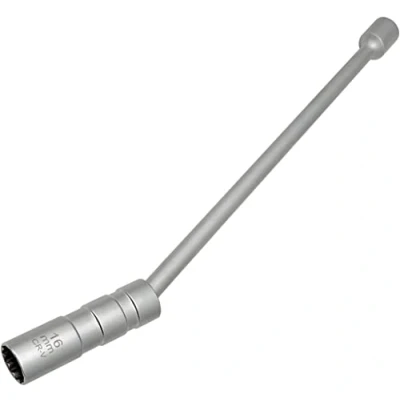 Bild av ZKTOOL 16 mm lång universell magnet vridbar tändstiftsnyckel, tunnväggig, 12 poäng, 3/8 tum, CR V tändstiftsuttag, magnetverktyg för borttagning av tändstift