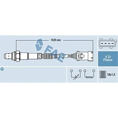 Bild av FAE 77242 Sonde lambda chauffé Bleu PEUGEOT: 206 3/5 portes, 307 CC, CITROËN: Xsara Picasso, C4 I 5 portes