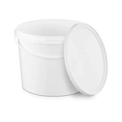 Bild av BenBow Hink med lock 3l vit 5x 3 liter livsmedelssäkert, stabilt, lufttätt, läckagesäkert, luktfritt plasthink handtag tom