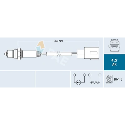 Bild av FAE 75659 Sonde lambda TOYOTA: Yaris III 3/5 portes, Auris 5 Break