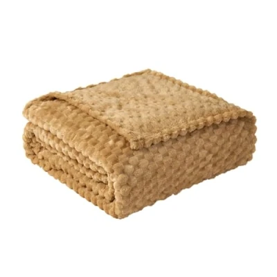 Bild av Good Nite Gosig filt, fluffig 150 x 200 cm överkast, mjuk mikrofiber, sofffilt, varm fleecefilt, för soffa och säng, sovrum, kontor, beige