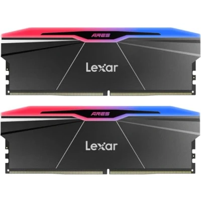 Bild av Lexar ARES GEN2 RGB DDR5 RAM 64GB Kit (2x32GB) 6400 MHz, DRAM 288 pin UDIMM Desktop Memory, Högpresterande Datorminne PC Speldatorminne för XMP 3.0, AMD EXPO, CL32 39 89, 1.4V (LD5U32G64C32BR RGD)