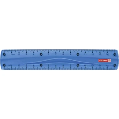 Bild av Brunnen 104971533 linjal (för skola och kontor färgkod, 15 cm, med infällt grepp, för vänster högerhänder) blå/azur