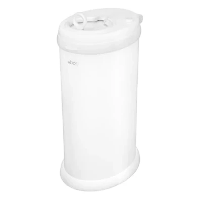 Bild av Ubbi stål odour låsning nappdisposal bin, ingen speciell väska krävs pengabesparing, prisbelöning, modern design registry måste ha napp, matt vit
