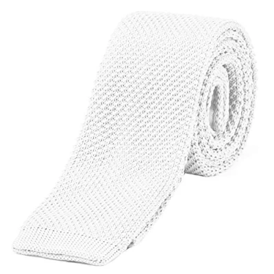 Bild av DonDon smal stickad slips vit 5 cm