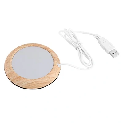 Bild av Kreativ USB trä isolering kornkopp värme dryck mugg matta värmare kontor te mjölk kaffe filt dyna underlägg (ljus)