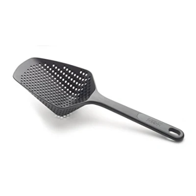 Bild av Joseph Scoop Plus Colander, skedavrinningsmaskin, skopa, dränera och servera, värmebeständig upp till 200C (392F), diskmaskinssäker, svart, stor