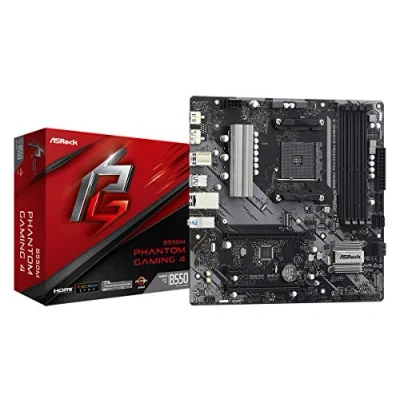 Bild av ASRock B550M Phantom Gaming 4 Moderkort AMD B550 AM4 socket DDR4 RAM Micro ATX