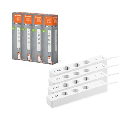Bild av WiFi Multi Power Socket med smarta 3 EU uttag och USB portar, 4 förpackning