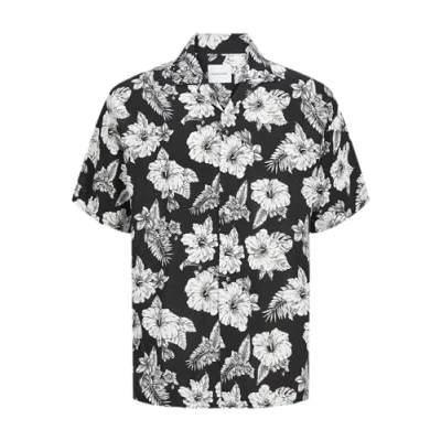 Bild av JJGURU Monochrome AOP Resort Shirt SS, svart, M