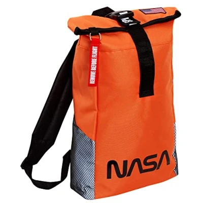 Bild av Nasa Roll Top väska för pojkar rymdryggsäck astronaut sport ryggsäck skolväska, Orange, en storlek