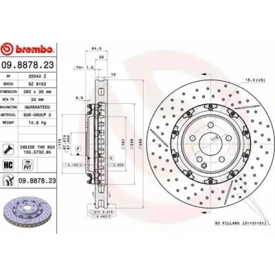 Bild av BREMBO TWO PIECE FLOATING DISCS LINE 09.8878.23 Disque de frein MERCEDES BENZ: SL Cabriolet, CLS Coupe