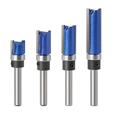 Bild av WSOOX 4 stycken fräsar 6 mm skaft spolfräsar med toppfräs spårfräs skärverktyg för trä spolfräs set (4 fräsar)