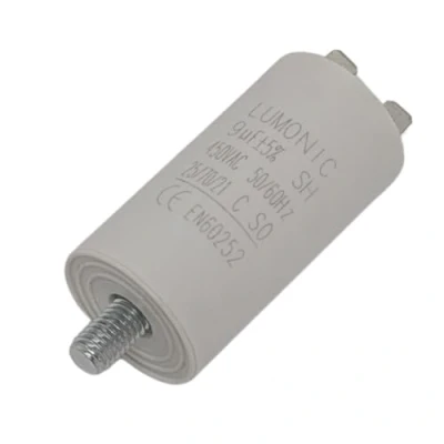 Bild av Lumonic Startkondensator med Plug 6,3x0,8mm I 9µF 450V 30x60mm 9uF Motorkondensator plasthölje Driftkondensator för pumpar, gräsklippare