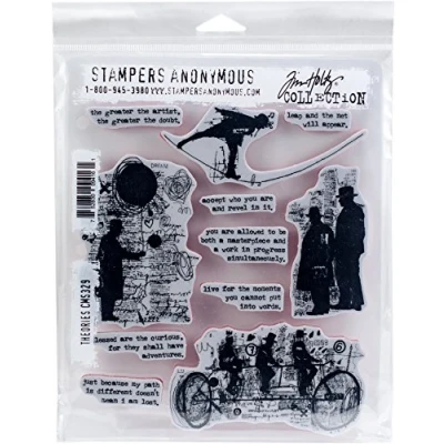 Bild av Tim Holtz Stampers Anon Cling RBBR frimärkset teorier, flera färger, en storlek