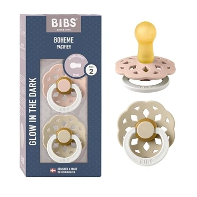 Bild av BIBS Boheme Napp 2 pack Latex Stl Rund, Blush Glow/Vanilla Glow