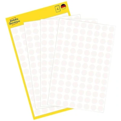 Bild av AVERY Zweckform 3175 självhäftande markeringspunkter 416 stycken (Ø 8 mm, prickar på 4 ark, punktklistermärken för färgkodning, runda klistermärken kalender, planerare och