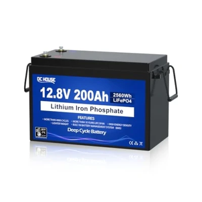 Bild av 12 V 200 Ah LiFePO4 batteri, förbättrat A BMS, djuptemperaturskydd, 4 000 10 cykler, djupcykler litiumbatteri, perfekt för husbilar, solanläggningar, husvagnar, nätoberoende tillämpningar
