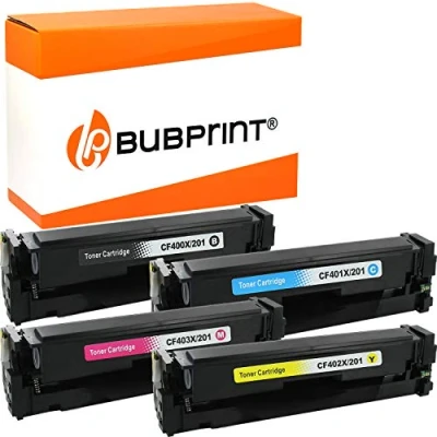 Bild av Bubprint 4 Tonerkassett kompatibel med HP CF400X CF401X CF402X CF403X 201A 201X för Color Laserjet MFP M277DW M277N M270 M252DW M252N M274DN Multipack