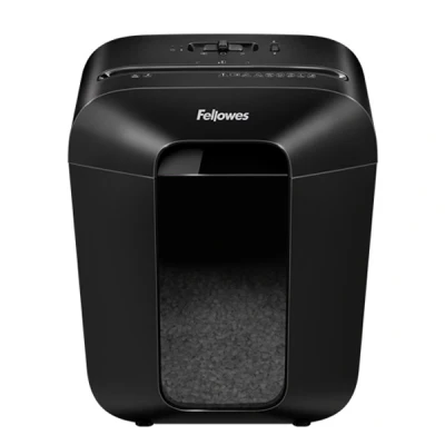 Bild av Fellowes dokumentförstörare LX41 8 ark 4 x 12 mm Mini Cut P4 för hem och hemmakontor med säkerhetslås 17 liter papperskorg svart