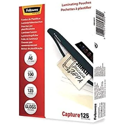 Bild av Fellowes 100 x A6 lamineringspåsar 125 mikron (2 mic) glansiga varma lamineringsfickor