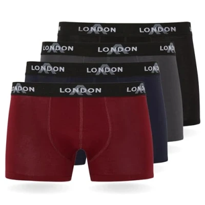 Bild av FM London (4/8 pack herrunderbyxor boxershorts för män i bomull, åtsittande och bekväm daglig användning Bodycon hipster män, Blandade neonfärger (8 delar), 4XL