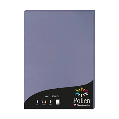 Bild av Clairefontaine Ref 4219C pollenfärgat papper (paket med 50 ark) A4 (210 x 297 mm), 120 gsm papper, bläckstråleskrivare och laserskrivarkompatibel, syrafri förgätmigej