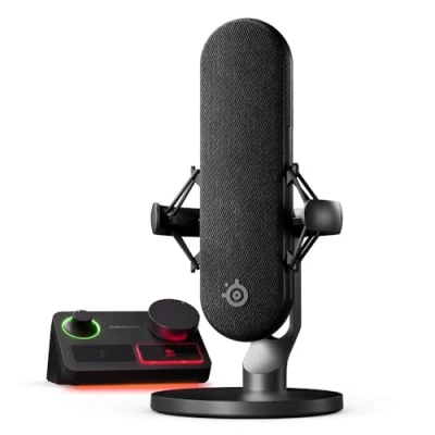 Bild av SteelSeries Alias Pro Kit XLR Mic + Stream Mixer 3x större kapsel för gaming, streaming och podcasting USB/XLR gränssnitt Sonar ljudprogram Justerbara kontroller En eller två PC datorer