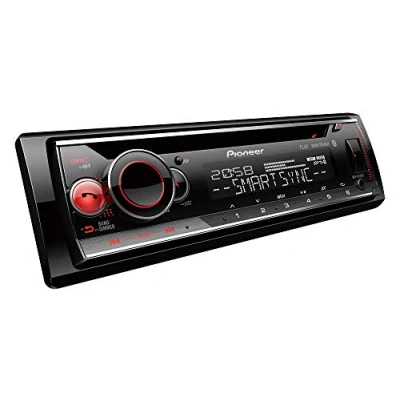 Bild av Pioneer DEH S520BT 1 DIN CD mottagare med Bluetooth, flerfärgsbelysning, USB, Spotify, Smart Sync app och kompatibel Apple Android enheter.