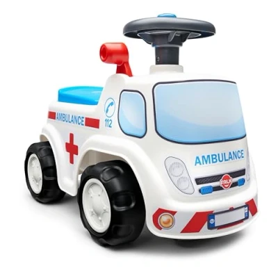 Bild av Falk Bärare för ambulans, från 12 månader, ratt, med horn, spak ljudeffekt, förvaringslåda, registreringsskylt, anpassningsbar, 701, 701
