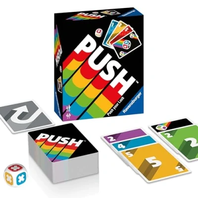 Bild av Ravensburger 26828 Push, underhållande kortspel för hela familjen, risk från 8 år, förvaringsspel 2 6 spelare, vit
