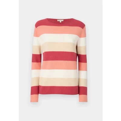 Bild av TOM Tailor Structured Striped Stickad tröja, Storlek: XS, Red/apricot