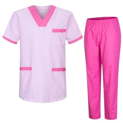 Bild av MISEMIYA Unisex jacka och byxor sanitära uniformer sanitär 8178, Fuchsia T817 set med skrubbsår, L