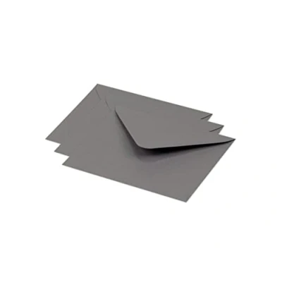 Bild av Clairefontaine Ref 60193C pollenkuvert (paket med 20) 125 x 138 mm storlek, 120 gsm papper, gummerad tätning, bläckstråleskrivare och laserskrivarkompatibel, syrafri mörkgrå