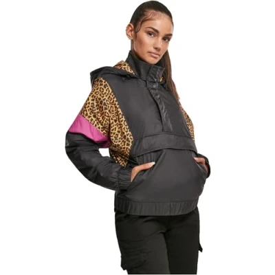 Bild av Urban Classics Ladies Mixed PULL OVER Jacket Allvädersjacka, Storlek: 3XL, Black