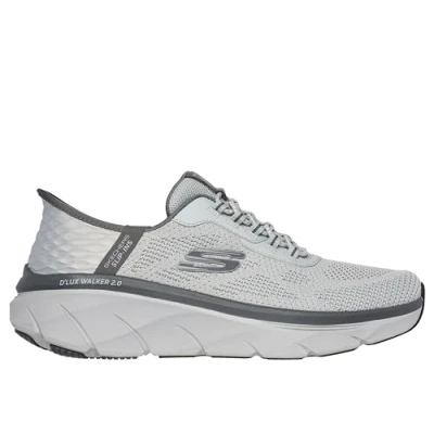 Bild av Skechers Herr, Slip ins avslappnad passform: D&#039;Lux Walker 2.0 Rezinate Sneaker, Grå kol, 42.5 EU