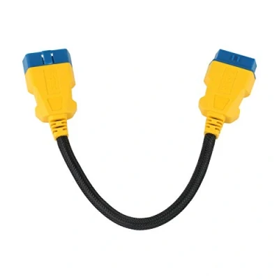 Bild av OURANTOOLS OBD 2 förlängningskabel adapter kompatibel förlängare diagnostisk kontakt med nylonmaterial för fordon diagnostikenhet (16 stift 36 cm hane till hona)