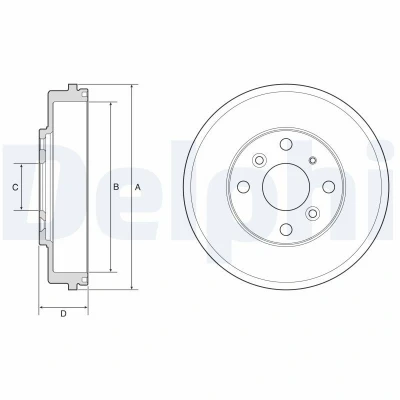Bild av DELPHI BF649 Tambours de Frein sans bague ABS, roulement roue, palier 240