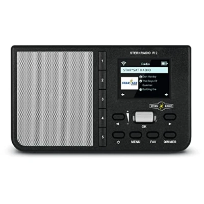 Bild av TechniSat STERNRADIO IR 2 kompakt internetradio (WLAN, utbytbart batteri, färgskärm, utbytbara direktvalsknappar, sömnradiosändare, väckarklocka, sömntimer, snooze, AUX, appkontroll) svart