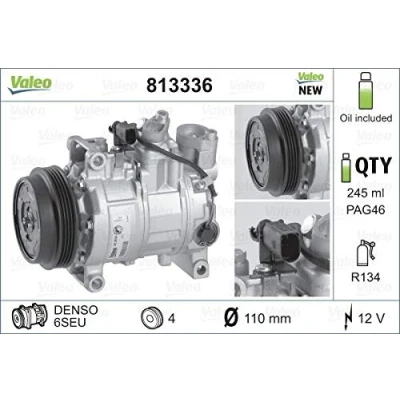 Bild av VALEO 813336 compresseur De Climatisation 6SEU 12 PAG 46 R 134a avec huile NEW ORIGINAL PART AUDI: A4 B6 Berline, Avant