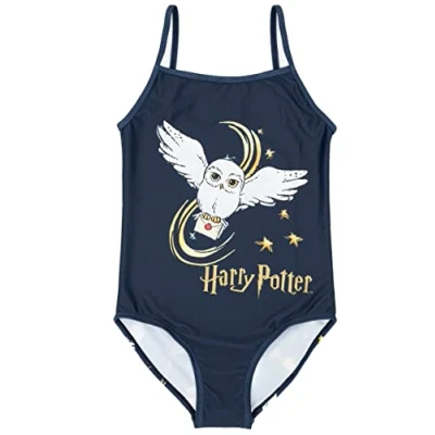 Bild av Harry Potter baddräkter flickor Hogwarts Bourgogne eller marinen Hedwig badkläde 7 8 Years